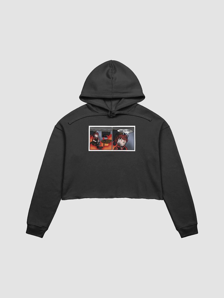 Fleece Crop Hoodie - This Is Fine Meme product image (1)