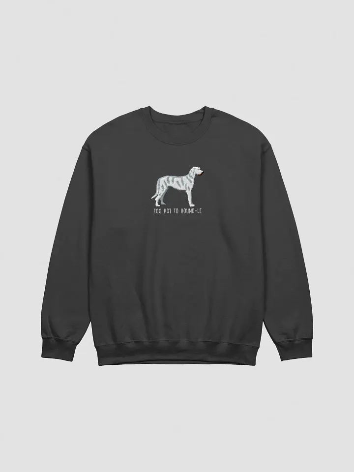 Too Hot to Hound-le Sweatshirt (Embroidered) of an Irish Wolfhound(White) product image (4)