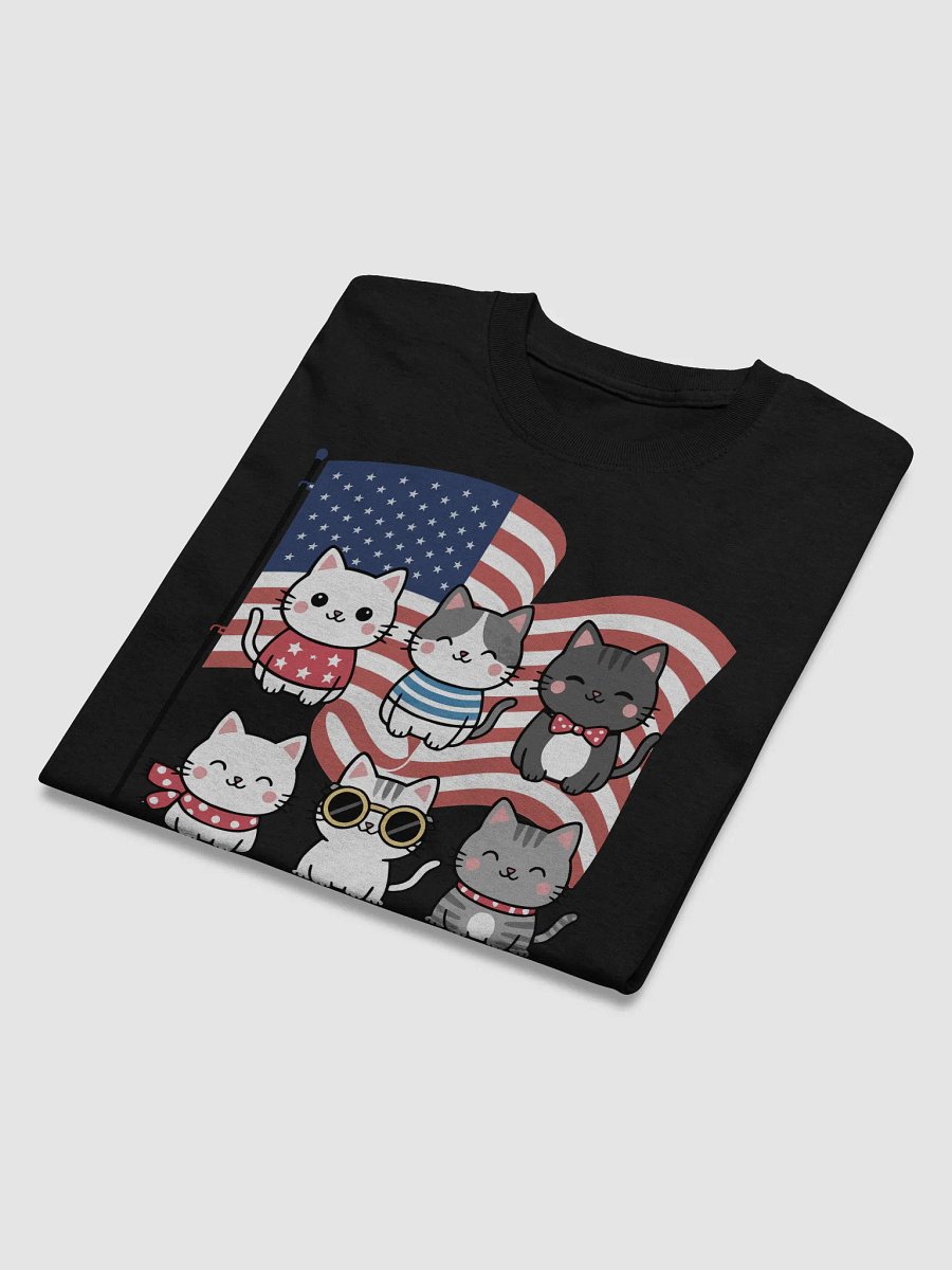 Cute Patriotic Cat T-Shirt – 4th of July Kawaii Kitten USA Flag Tee product image (4)