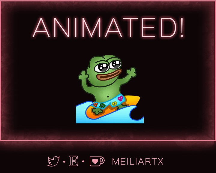 ANIMATED EMOTE Summer Pepe Surf product image (1)