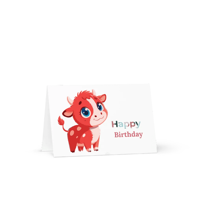 Cheerful Calf Birthday Card
