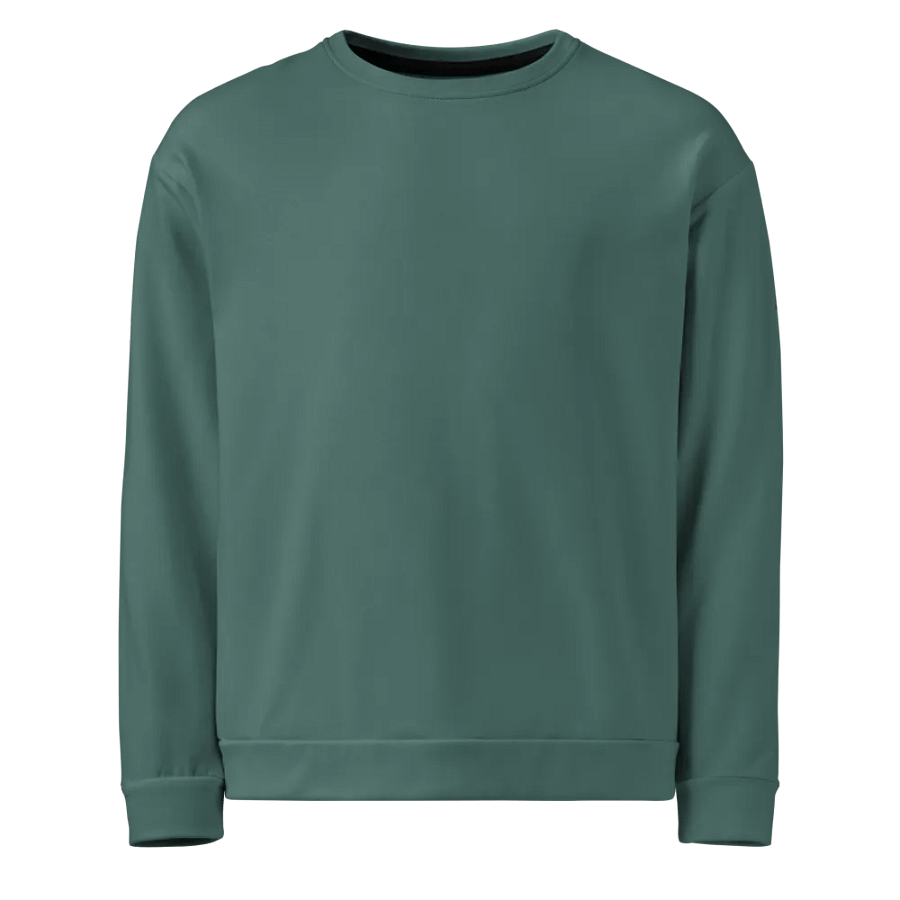 Plain Medium Dark Green Soft Summer Unisex Recycled Polyester Heavyweight Premium Sweatshirt by Treasure Pie product image (1)
