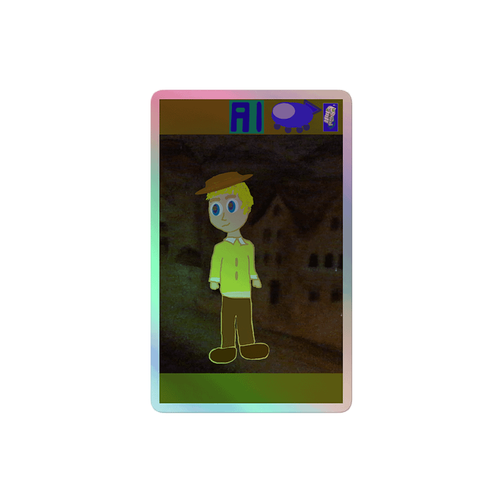 Catch a Flight to Space with Al Cartoon Character Holographic Sticker Sheet product image (2)
