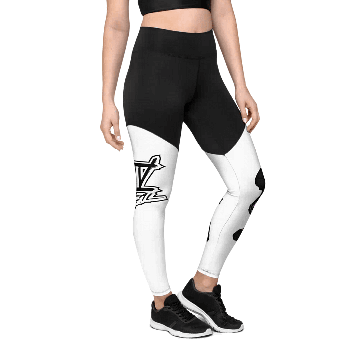 Standing Girl Bear Black and White Leggings product image (1)