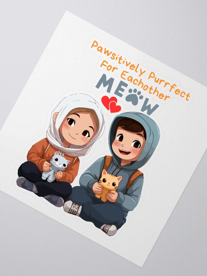 Meow Love Kiss Cut Sticker product image (2)