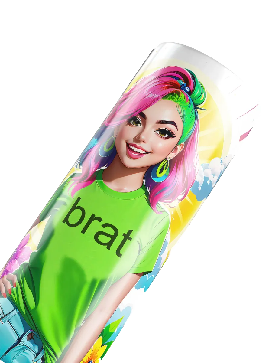 Brat 20 oz Skinny Stainless Steel Tumbler - White - Brat Life v5 product image (6)