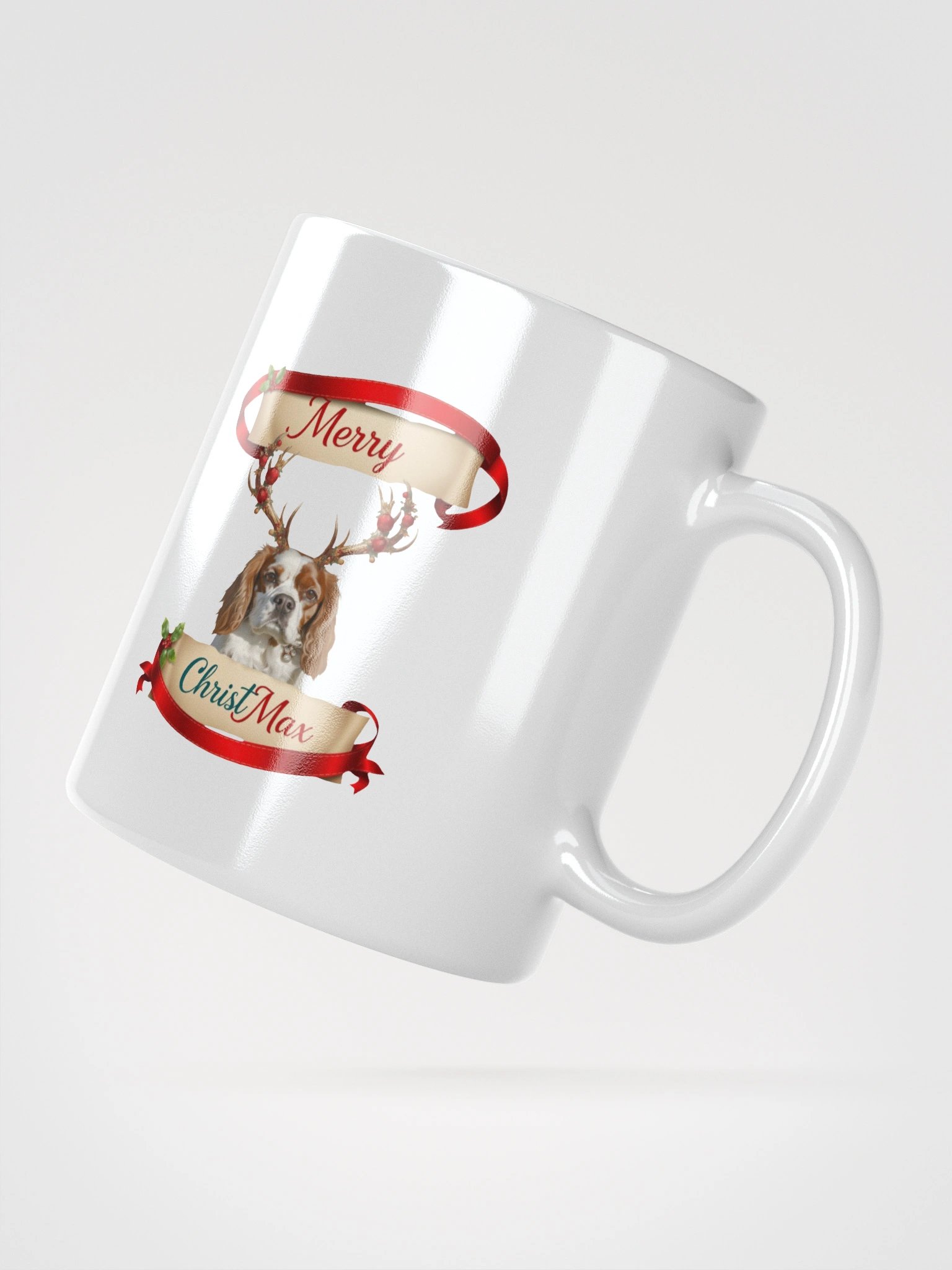 White Glossy Mug with Merry ChristMax product image (5)