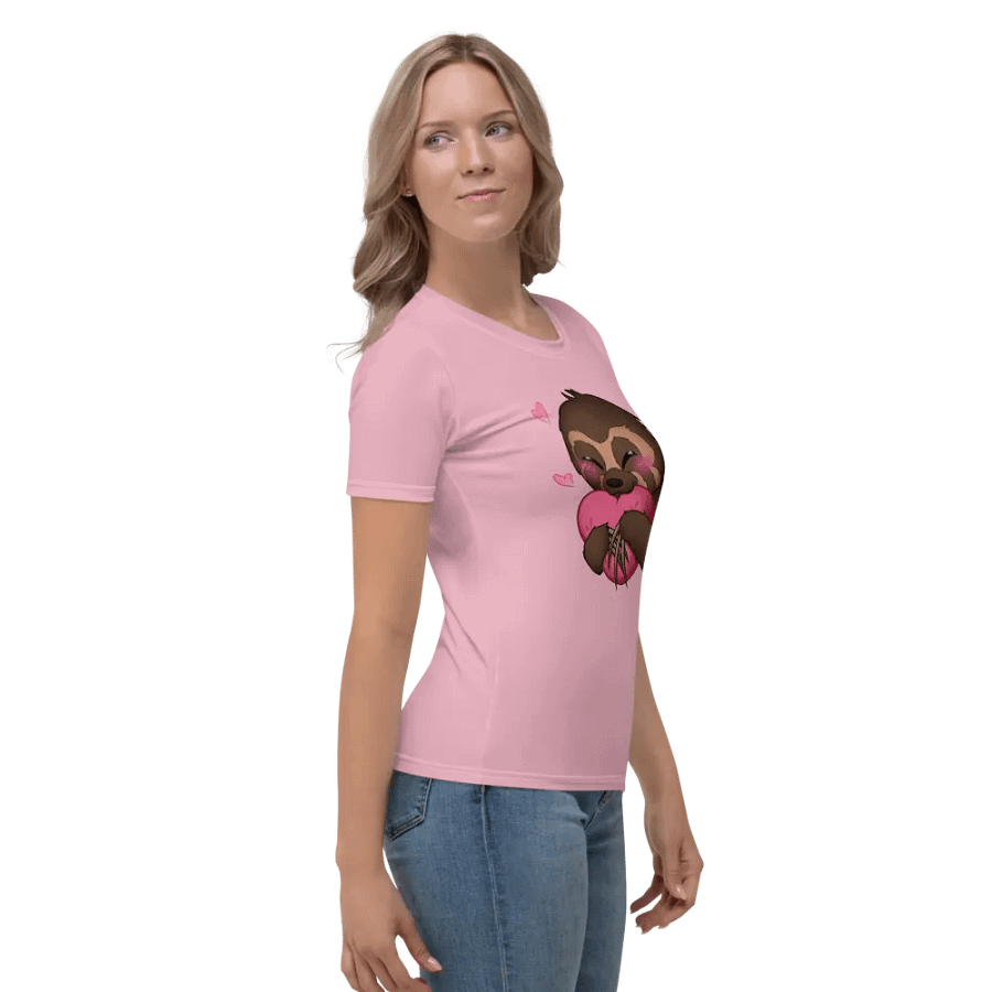 Blushing Sloth Women's Crew Neck T-Shirt product image (3)