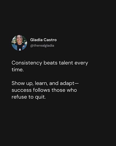 Talent but no consistency can only get you so far. Talent plus consistency can change your life….

Who’s not willing to give ...