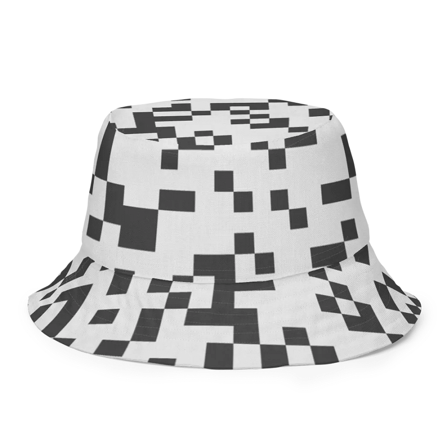 Pixelated Monochrome Reversible Bucket Hat product image (7)