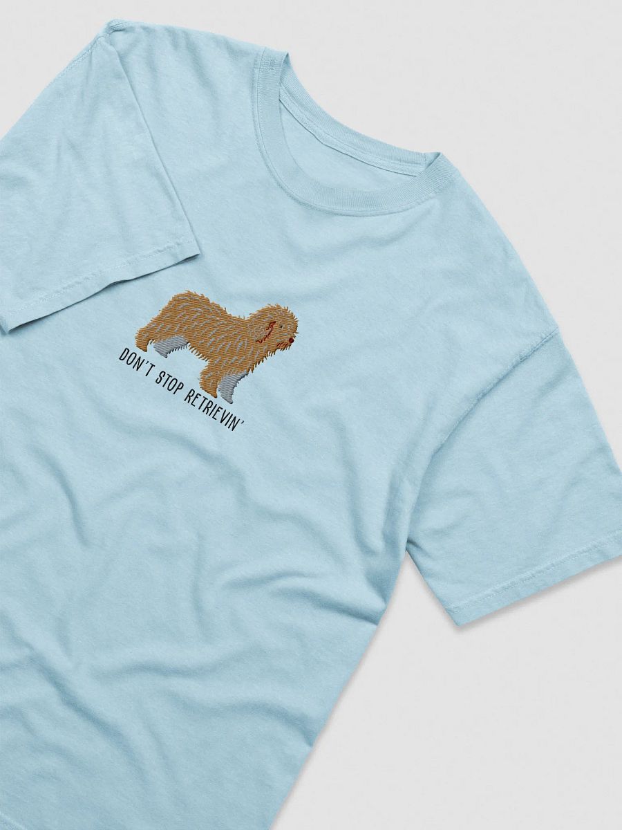 Don't Stop Retrievin' T-Shirt(Embroidered) of a Spanish Water Dog(Tan) product image (43)