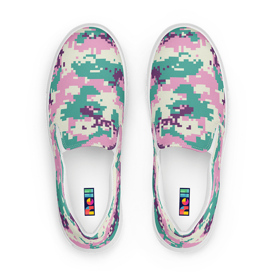 Pixelated Pink Camo Slip-Ons product image (1)