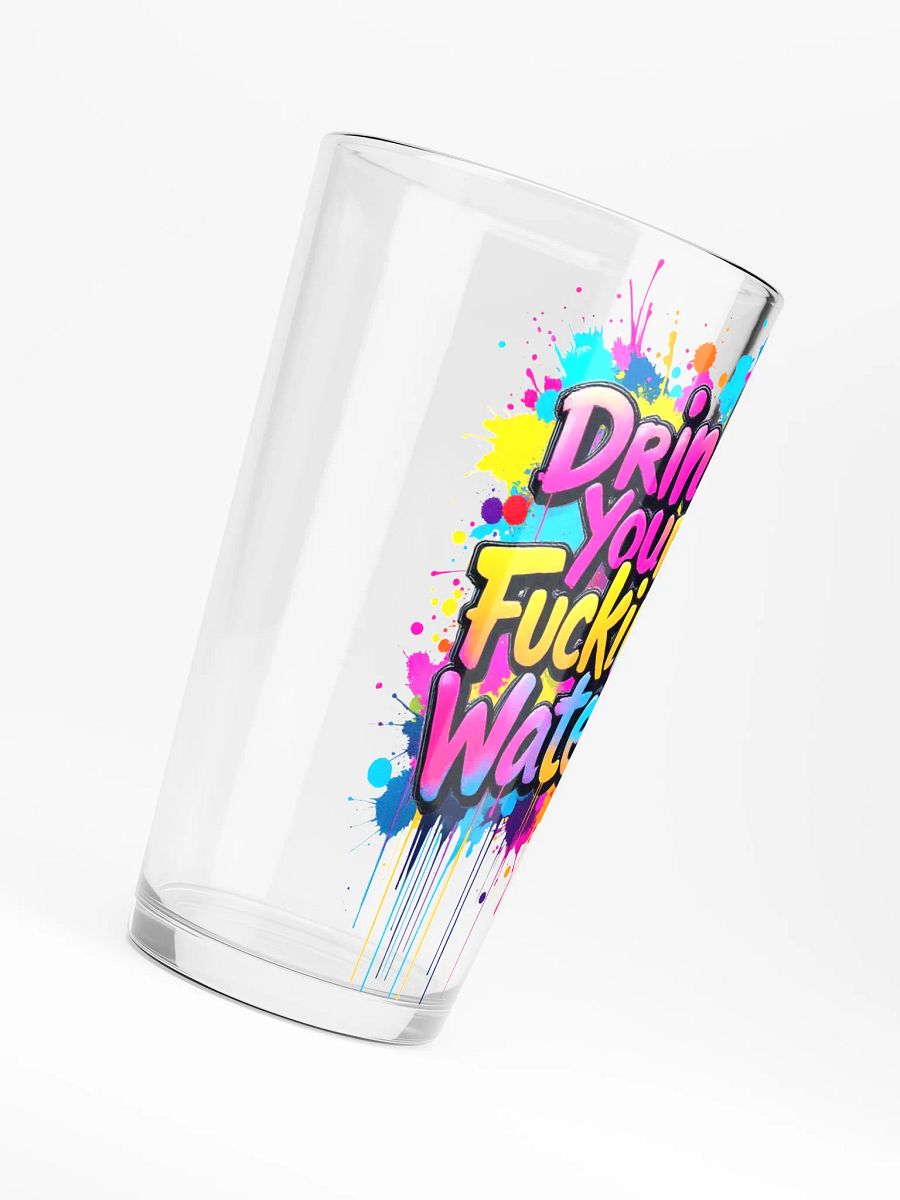 Graffiti-Style 'Drink Your Water' Pint Glass product image (6)