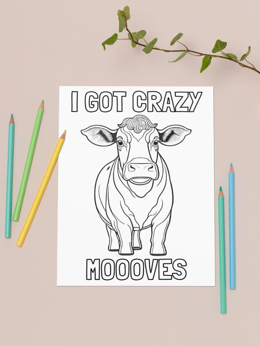 Free Printable Cow Coloring Page PDF product image (3)
