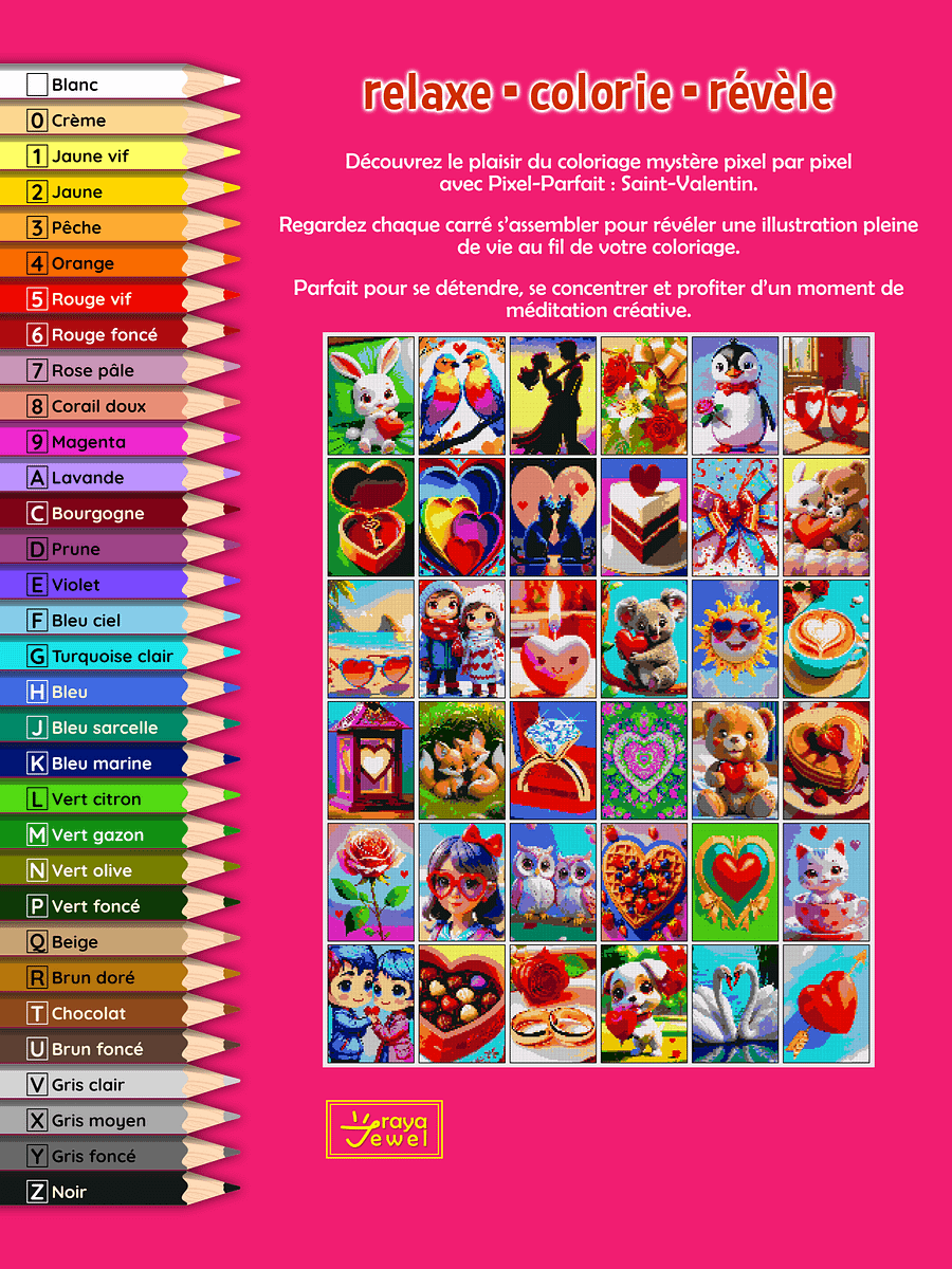 Pixel-Parfait : Saint-Valentin - Coloriage pixel mystère numéroté | Livre à imprimer product image (2)