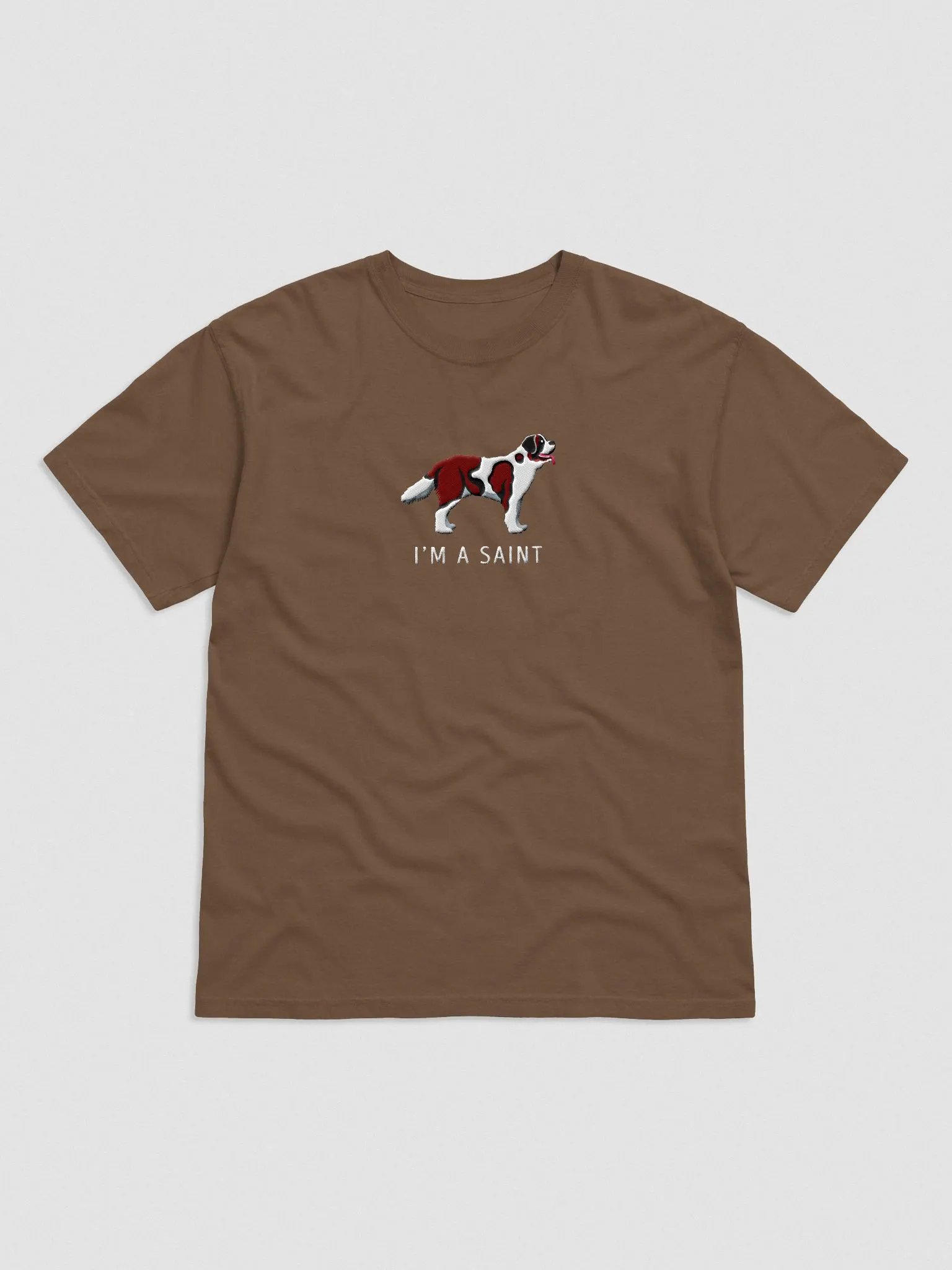 I'm a Saint T-Shirt(Embroidered) of a Saint Bernard(Mahogany) product image (4)