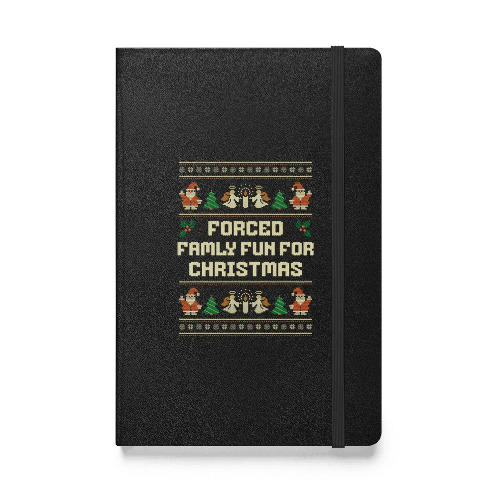 Forced Family Fun For Christmas Festive Holiday Sweater Hardcover Notebook product image (1)