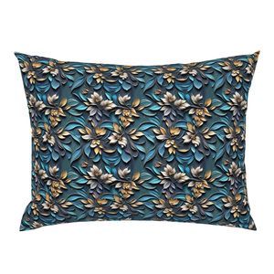 Seamless Pattern - Yellow-Brown Flowers on Textured Blue Background product image (6)