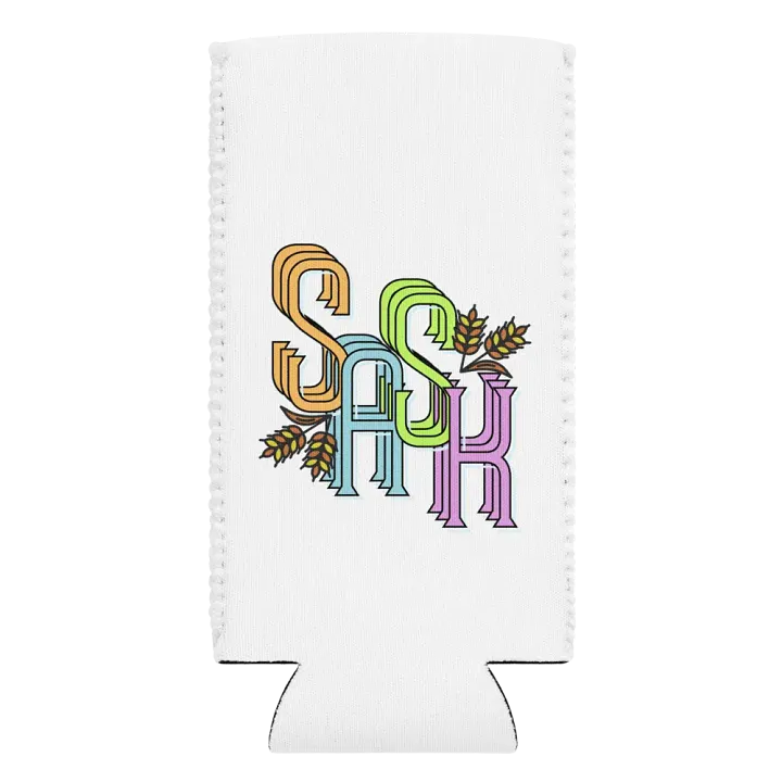 SASK Saskatoon Saskatchewan Colorful Can Cooler product image (2)