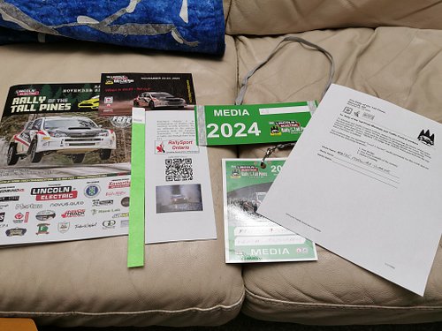 Got all my stuff for rally racing media access. Woohoo! So excited!