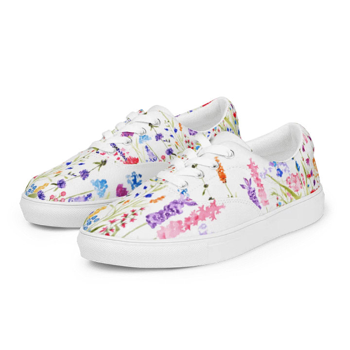 Spring Flowers Women's Lace-Up Canvas Shoes product image (2)