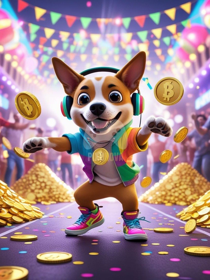 Pixel Party Parade – Track 3: Coin Carnival (Dog Mascot Edition) | 1120x1120 px | 4 Variations | PNG + PDF product image (4)