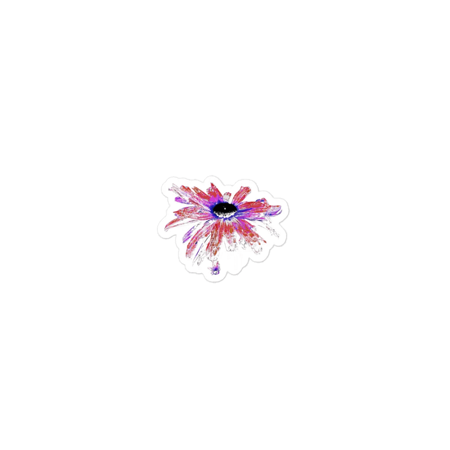 Abstract Red and White Distressed Daisy Flower Die Cut Magnet product image (1)