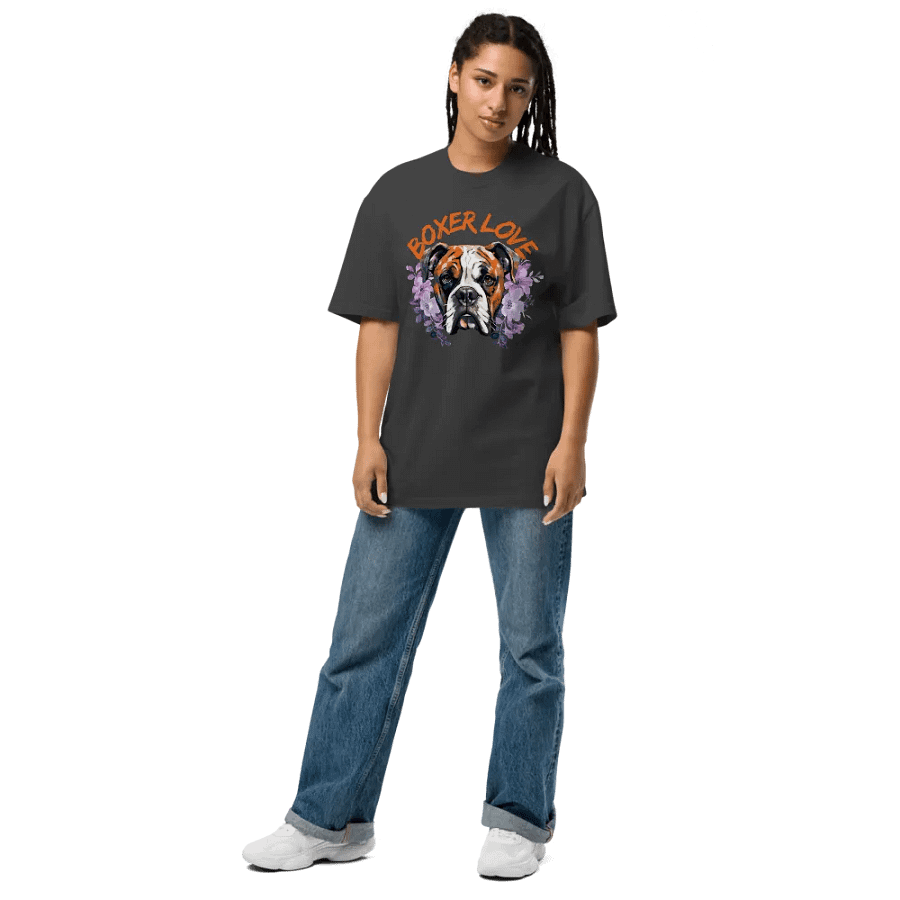 Floral Boxer Love Oversized Tee product image (7)