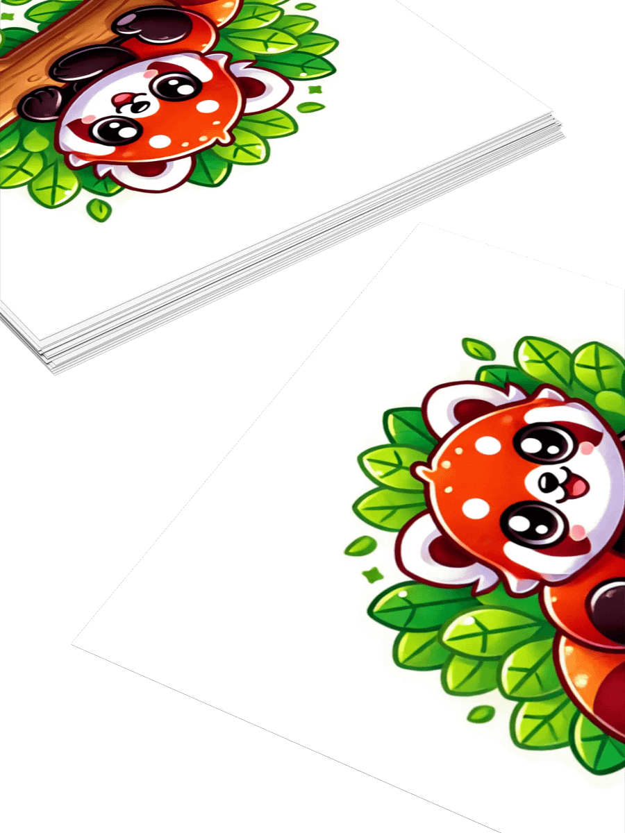 Adorable Cheerful Red Baby Panda Kiss Cut Stickers. product image (4)