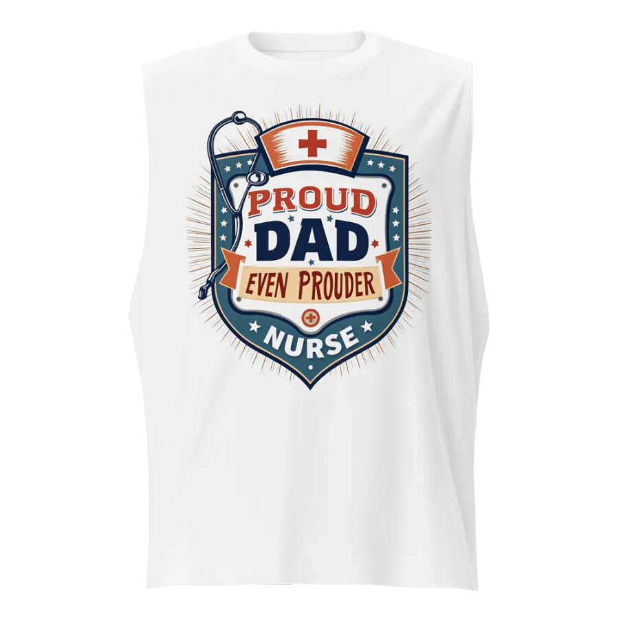 Proud Nurse Dad Shield Muscle Tank product image (1)