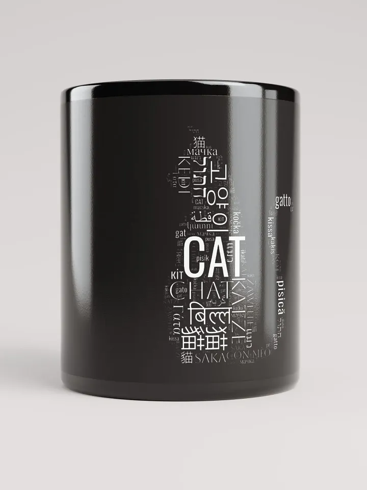 Silhouette Cat Word Tail Mug In Over 50 Languages! product image (1)