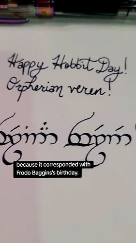 Happy Hobbit Day! Or in Sindarin: 
