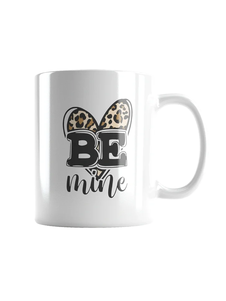Be Mine Leopard Heart White Glossy Mug product image (1)
