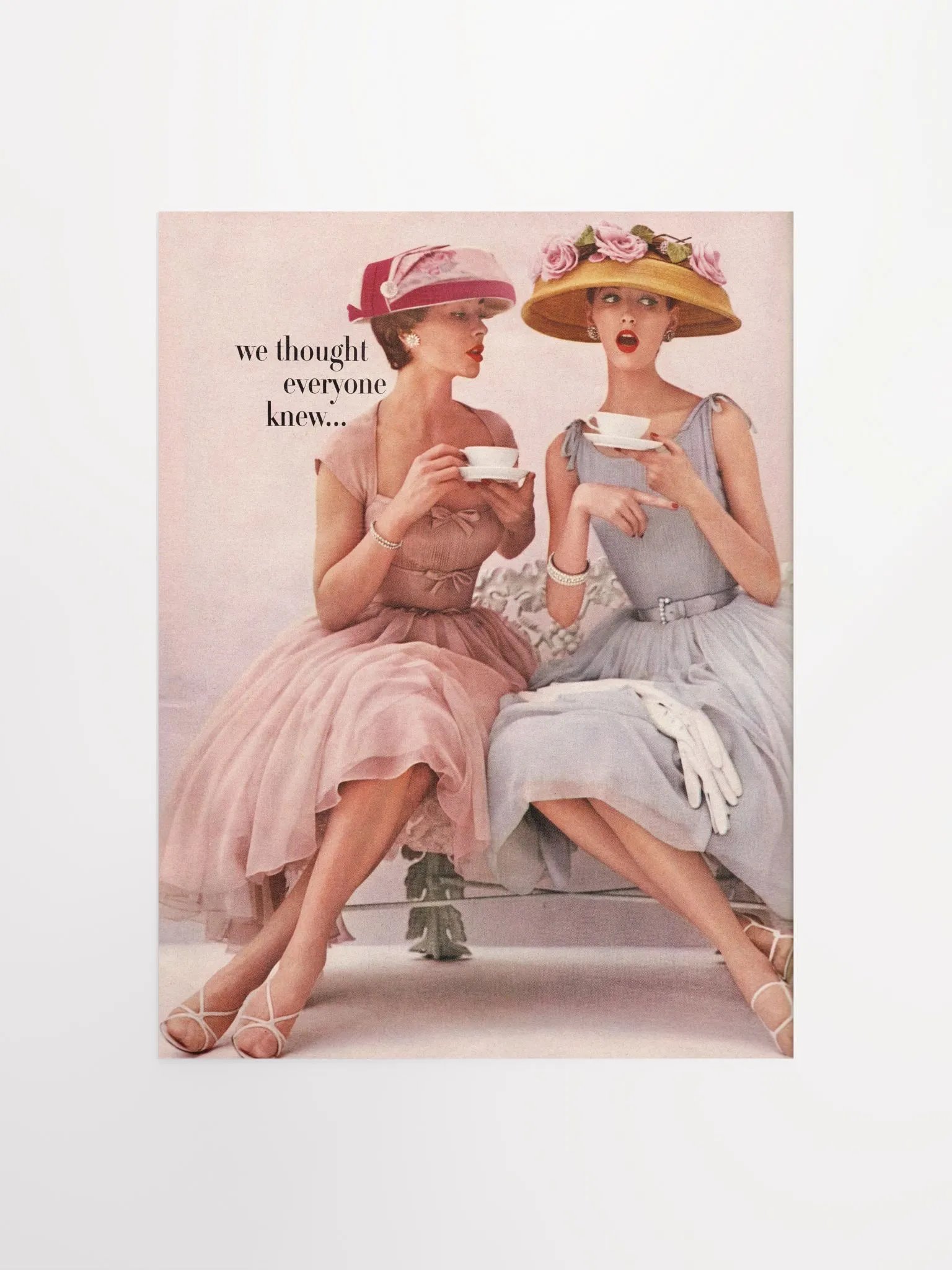 Two ladies at tea retro advertisment print product image (2)