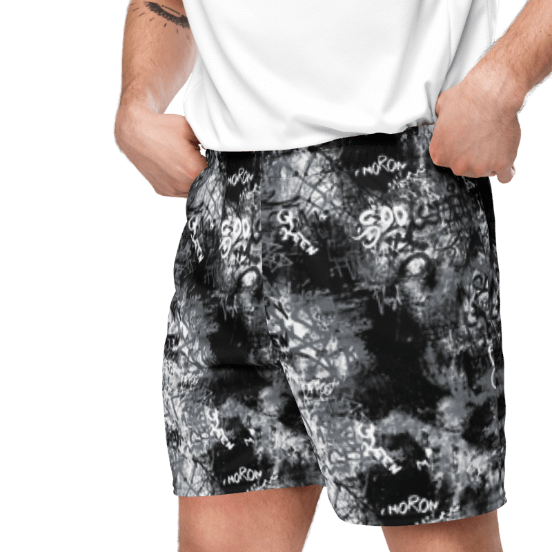 Black and White Graffiti | Recycled Unisex Mesh Shorts product image (5)