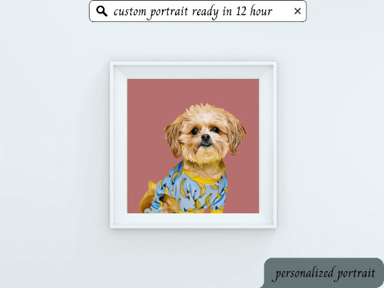 Pet Portrait Custom and Personalized. Pet Dog Wall Art DIGITAL DOWNLOAD, Custom Pet Portrait in Oil Painting Style, Pet Memorial Gift product image (8)