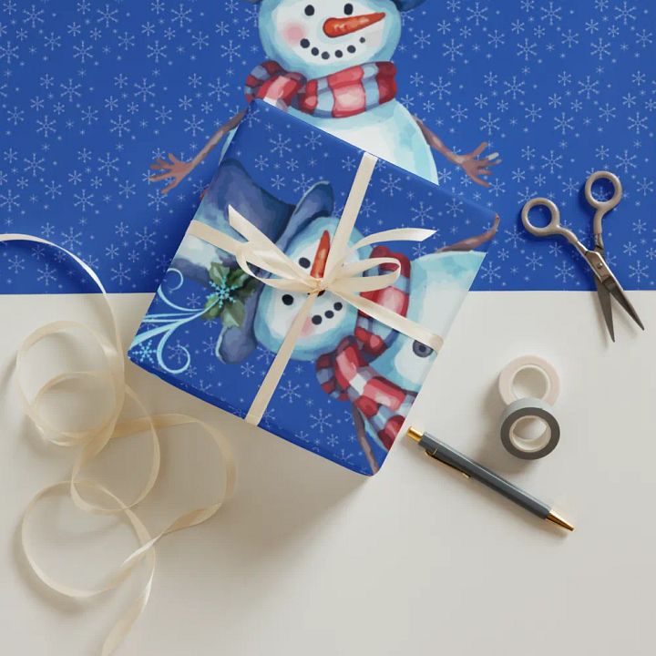 Cheerful Snowman Wrapping Paper Set product image (1)