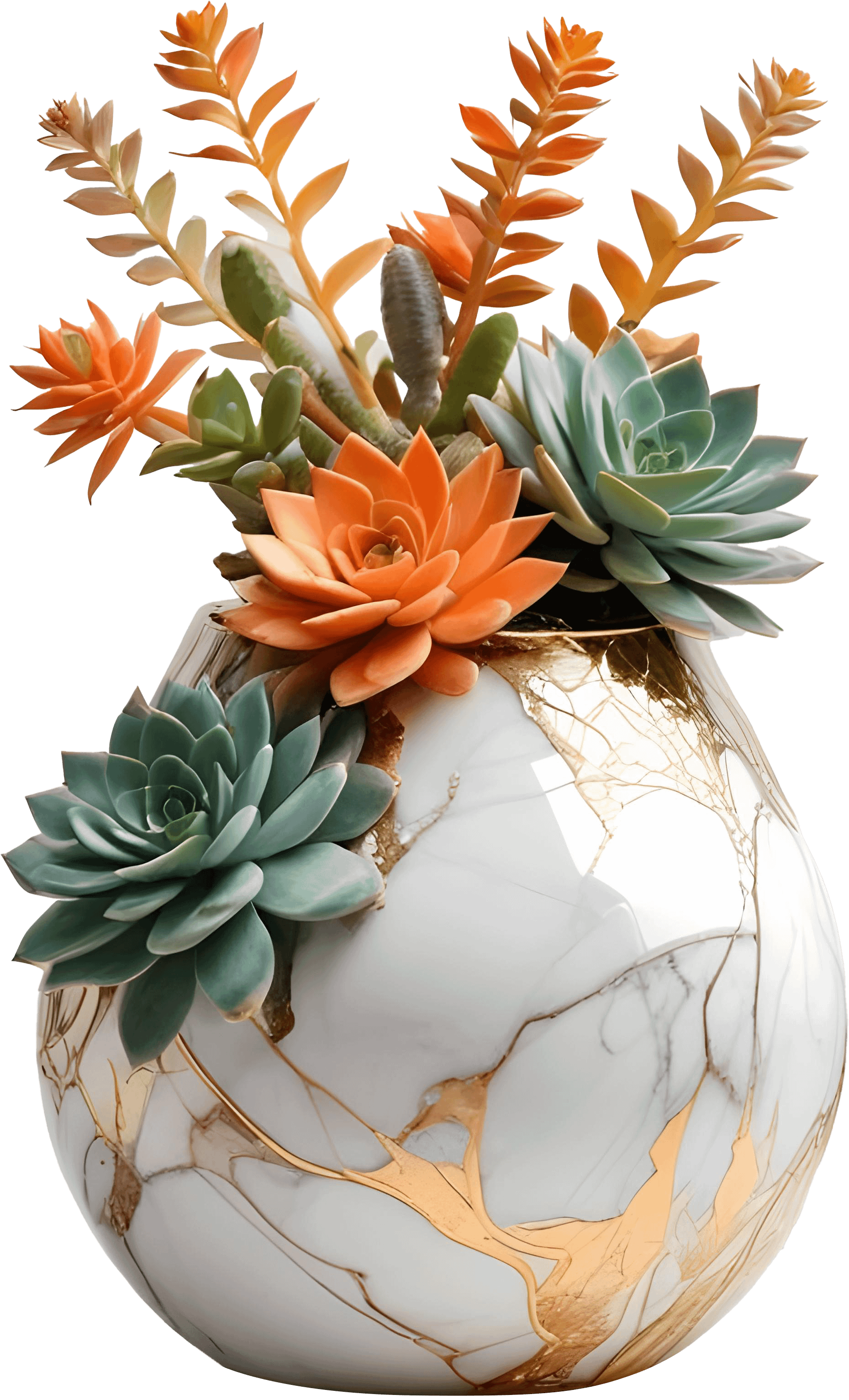Collection: Marble Eternal – Shabby Chic Succulent Arrangement png product image (1)