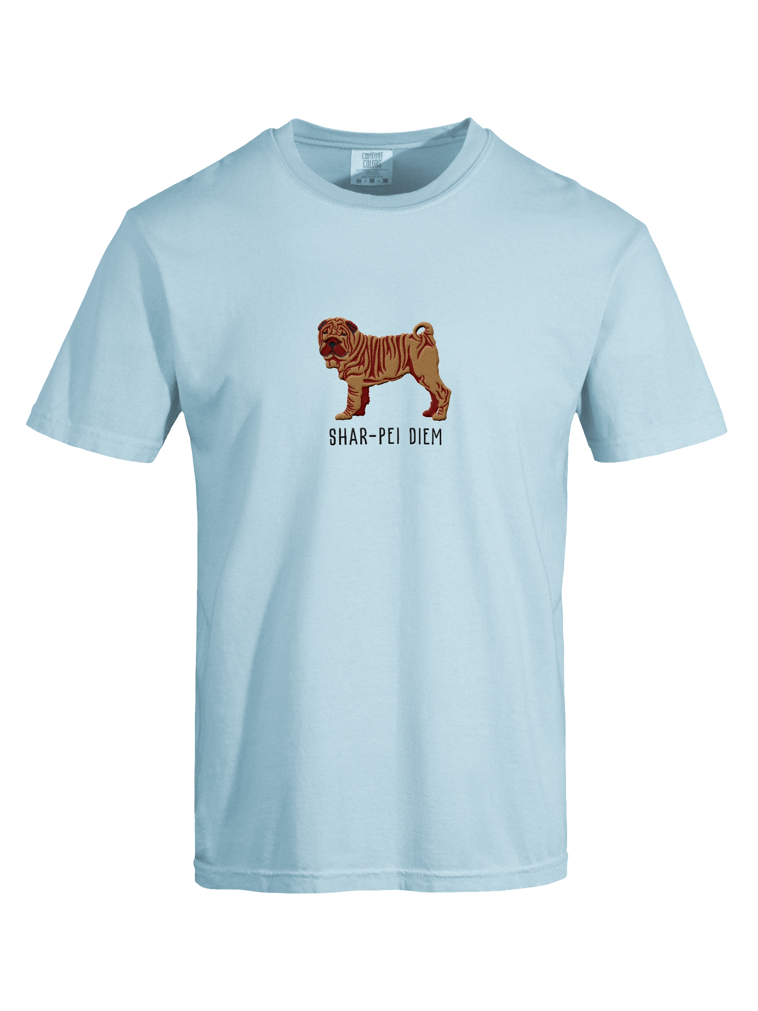 Shar-Pei Diem T-Shirt(Embroidered) of a Chinese Shar-Pei(Tan) product image (57)