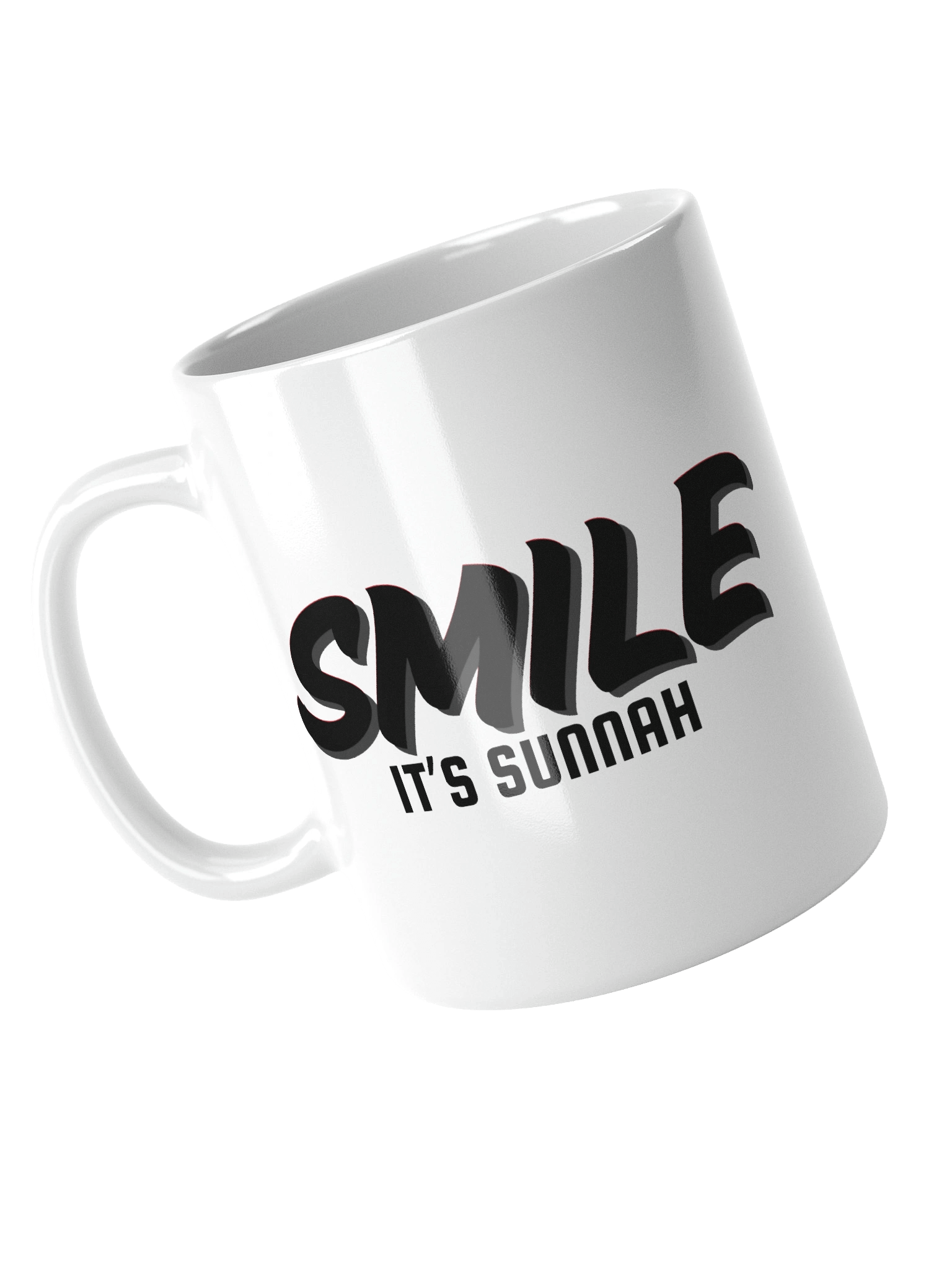 White "Smile It's Sunnah" Mug in Black product image (3)