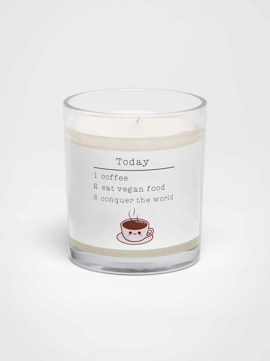 “Vegan Conquers the World” Soy Wax Glass Jar Candle product image (1)