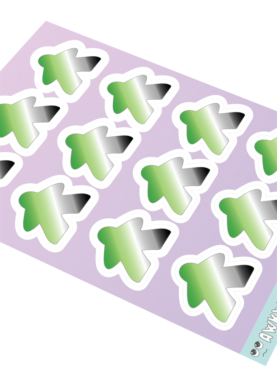Aromantic Pride Gradient Meeple Sticker Sheet product image (2)