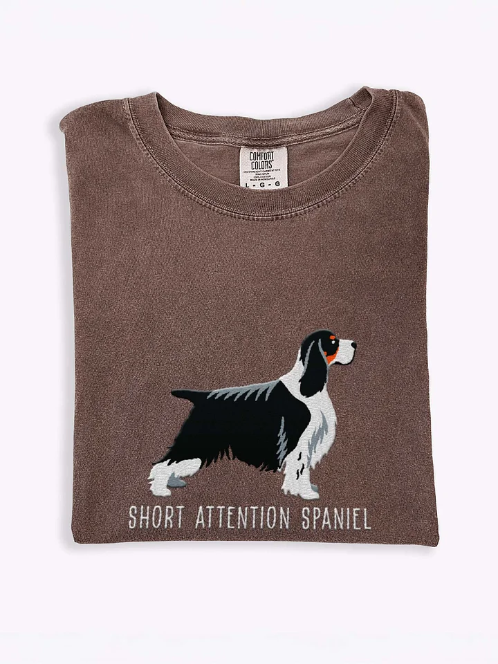 Short Attention Spaniel T-Shirt(Embroidered) of a Springer Spaniel(Tricolor, Show Type) product image (1)