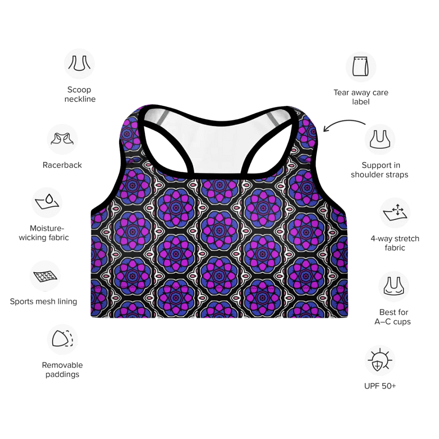 Gender Fluid Abstract (3) - Padded Sports Bra product image (7)