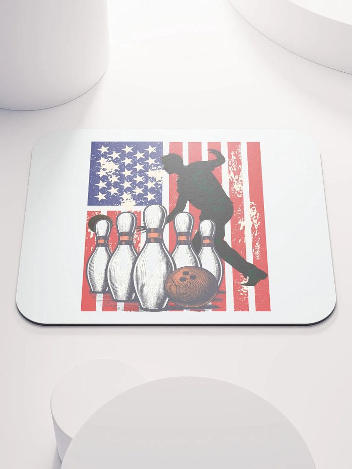 Flag American Bowling Strike 'n' Stripes Mouse Pad product image (1)