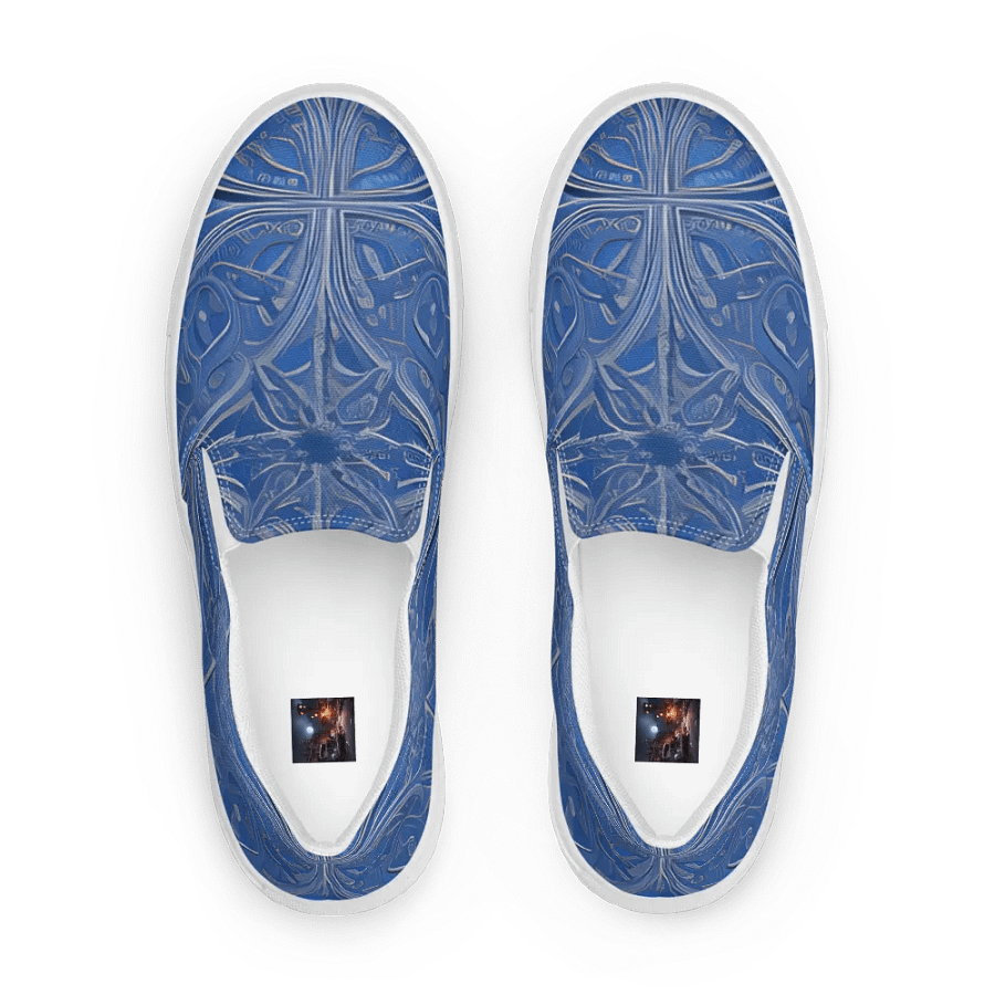 Harmony Blue Paisley Men's Slip-On Shoes product image (9)