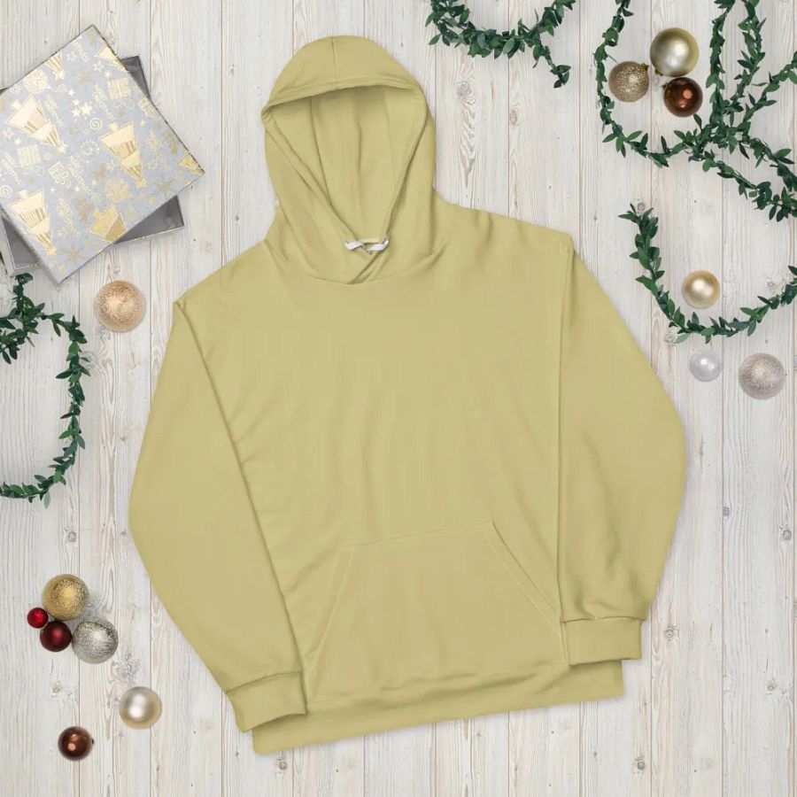 Plain Medium Yellow Soft Summer Unisex Recycled Polyester Heavyweight Premium Hoodie by Treasure Pie product image (11)