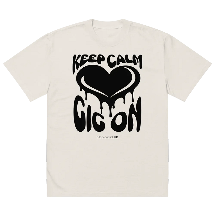 Keep Calm, Gig On Side-Gig Club Edition Oversized Faded Tee in Vivid Black product image (2)