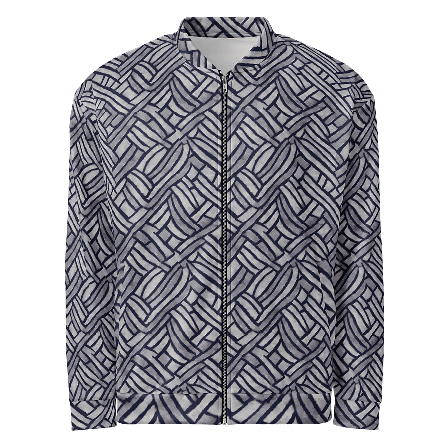 Grey Rectangles Bomber Jacket product image (1)