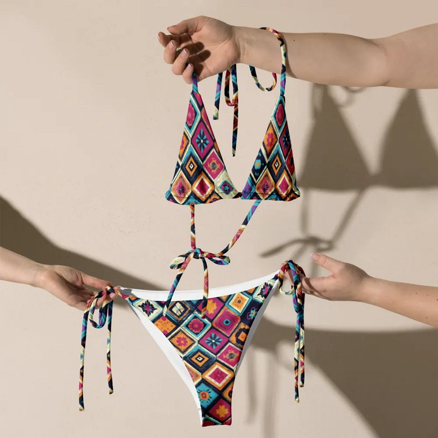 Symmetric Splendor Diamond Pattern Bikini Set product image (6)